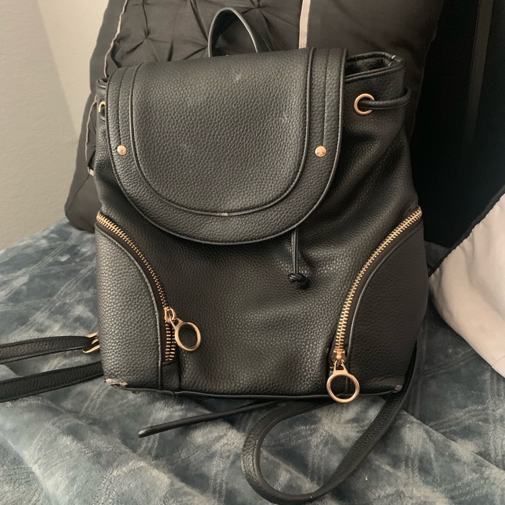 Mini black backpack